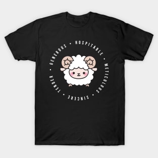 cute chinese zodiac | sheep | personality traits | generous, hospitable, meticulous, sincere, tender T-Shirt